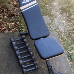 FITGOODS Adjustable Weight Bench | 5Lbs-20Lbs Dumbell Sets | Two Floor Mats