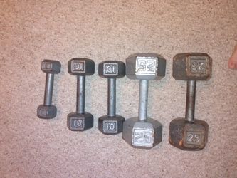 2-25 pound 2-10 pound 1-5 pound