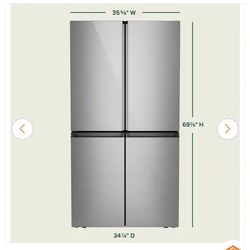 22.9 cu. ft. Smart Counter-Depth Quad-Door Refrigerator in Platinum Glass with Dual-Dispense AutoFill Pitcher