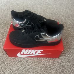 🔥 Nike Airforce 1 Low Allstar Black and Metallic Silver Size12