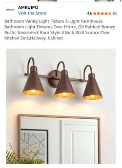 AMRUIPO 3-Light Farmhouse Vanity Wall Sconce