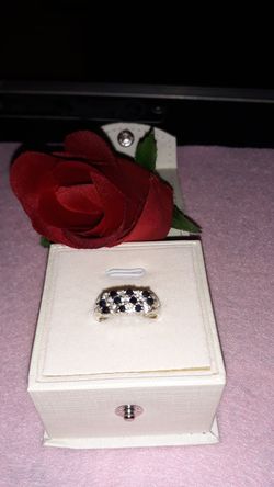 Sapphire and White Topaz ring