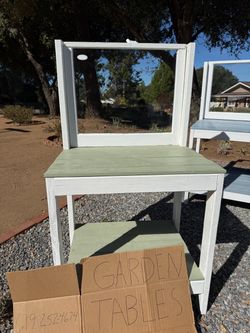 Handmade Wooden Garden Table with Mirror