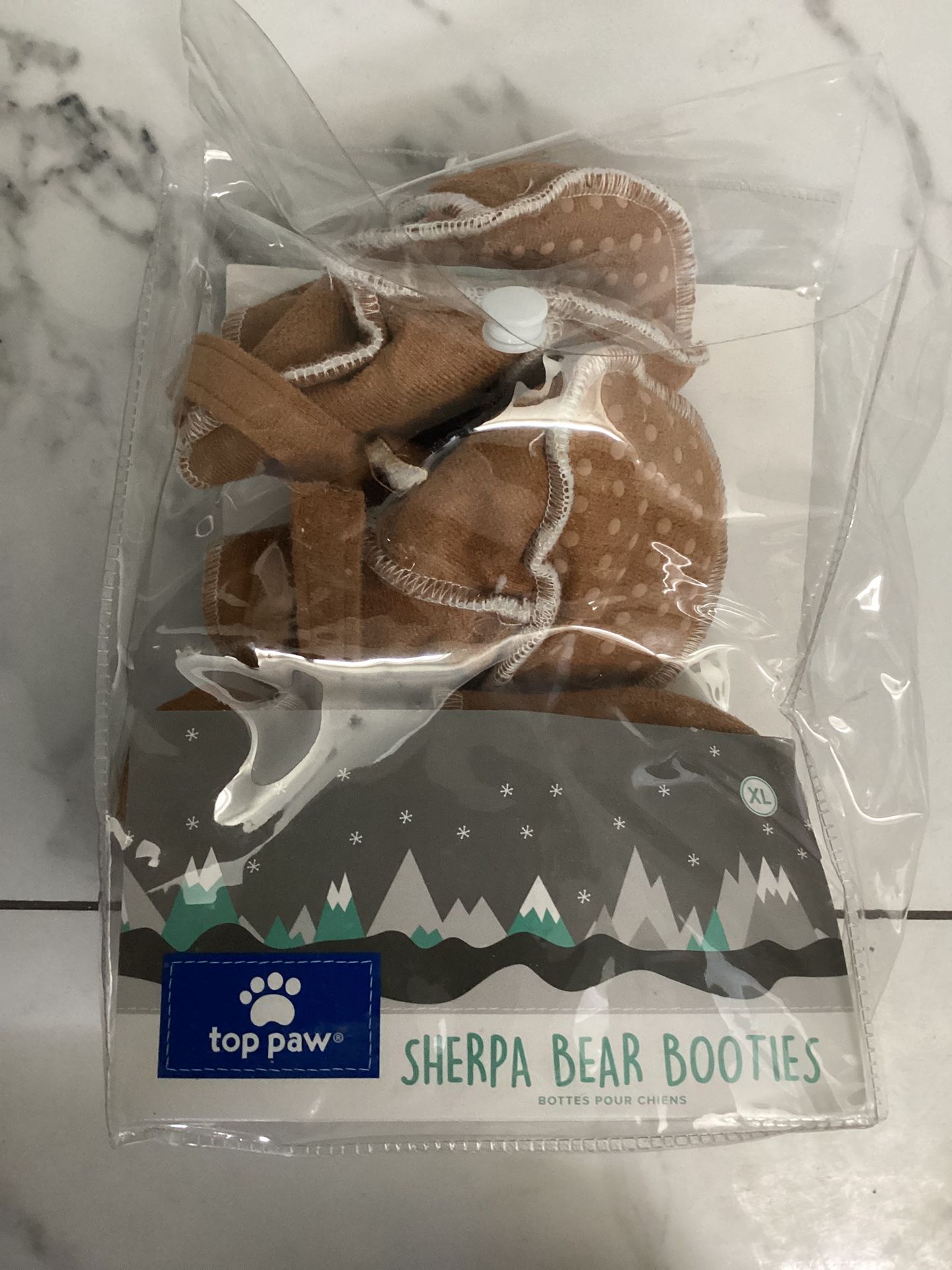 TOP PAW Slippers SHERPA Bear BOOTIES for Dogs SHOES Size XL