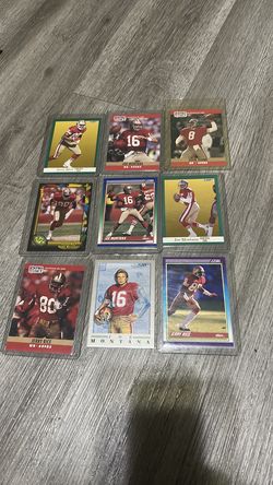 Jerry Rice, Joe, Montana, and Steve Young cards