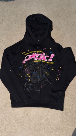 Sp5der Pink Slime Black Hoodie