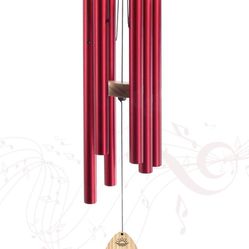 30" Water Drop Aluminium Wind Chimes to Create a Relax Lifestyle. Suitable for Outdoor, Garden, Patio Decoration. 6PCS Red Tubes Windchimes, Suitable 