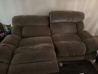 Gray Fabric Reclining Sofa