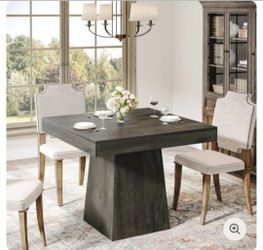 JW0819) 31.5" Dining Table Square Farmhouse Kitchen Table TABLE ONLY