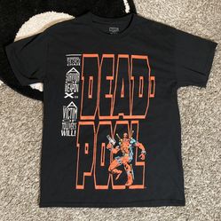 Vintage Marvel Deadpool Graphic Tee – Red/Black Print – Men’s Medium
