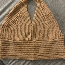 Nude Crop top Cross Back