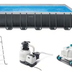 POOL - Intex
24 ft. x 12 ft. x 52 in. Rectangle Ultra XTR Frame Swimming Pool with Robot Vacuum