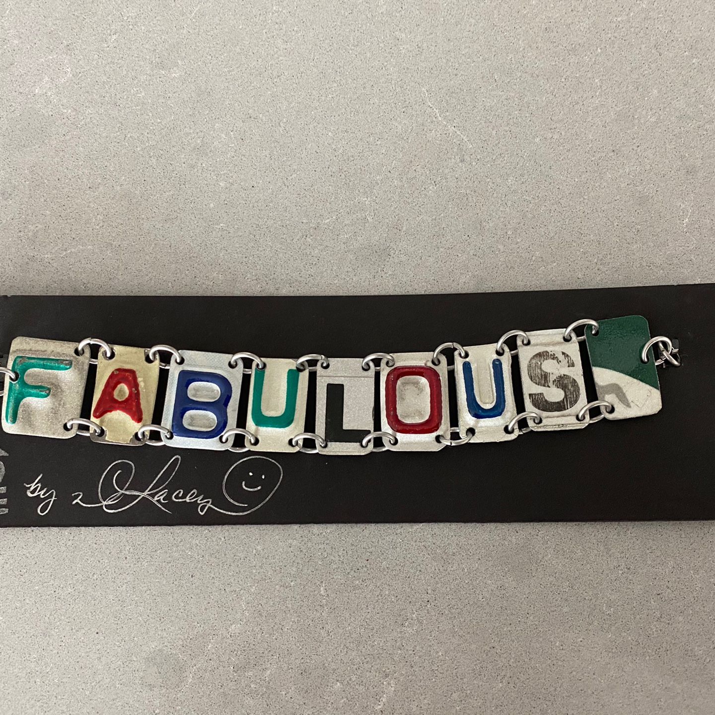 Fun Bracelet Made From Old License Plates