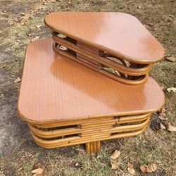 Mid Century Modern MCM Paul Frankl Two Tier Square End Table