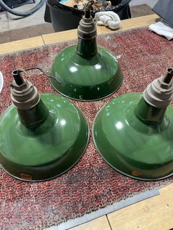 Vintage Benjamin porcelain barn lights