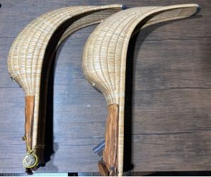Vintage Pair Jai Alai Cestas Wicker Rattan Leather Gloves Florida Sports 25-28”