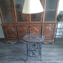 Antique Light With Glass Top Table