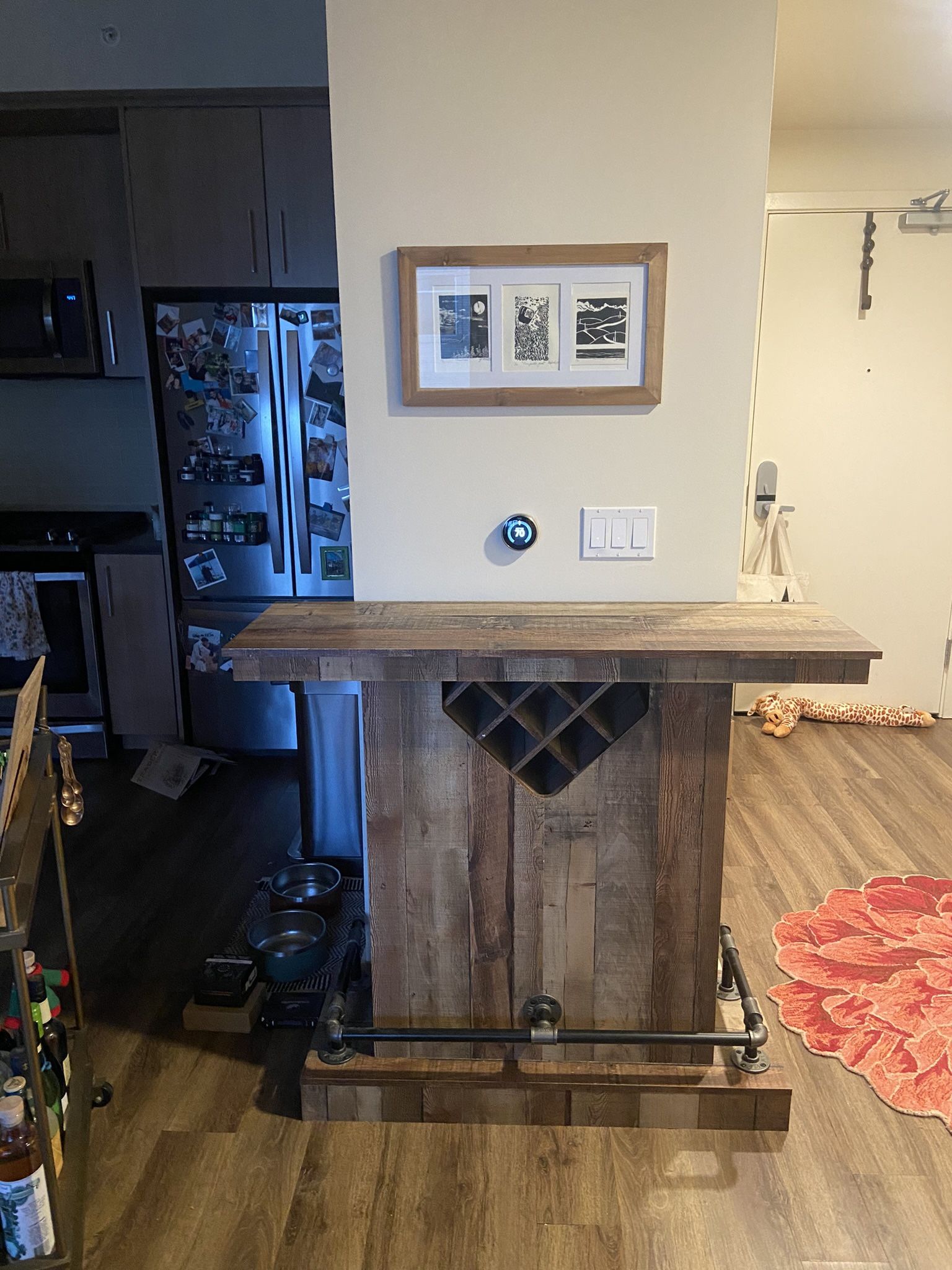 Bar Top Table or Console (with Shelves & Wine Rack)
