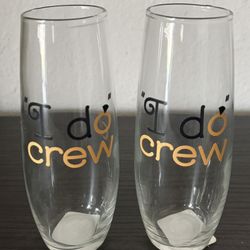 12 - I Do Crew 💍 Stemless Champagne Flutes
