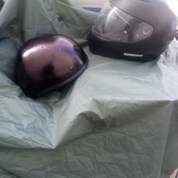 Two Small Size Dot Approved Motorcycle Helmets
