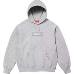 Supreme Box Logo Hoodie Heather Grey FW24