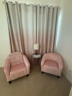 2 adorable Pink chairs and more - used for staging