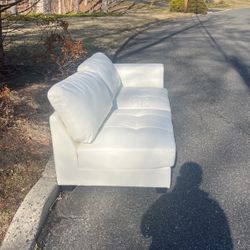 White Faux Leather Couch