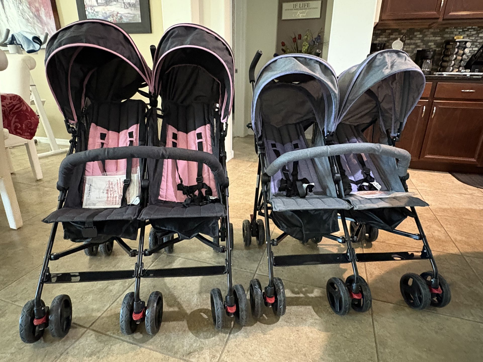 ON SPECIAL!!! $55 Each. Take your Pick Dream o Me Double Strollers