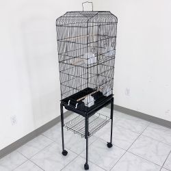 New in Box $60 Bird Cage 60” Tall Standing Parrot Parakeet with Rolling Stand 18x14x60 Inches