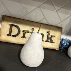 Modern Decorative Stone Pear Sculptures – Set of 9