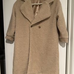 SHEIN Girls Fleece Trench Coat Size 8Y Medium