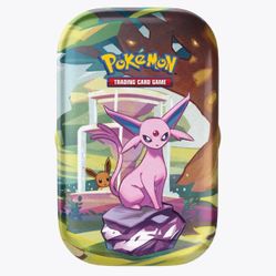Pokémon Prismatic Evolutions Espeon Mini Tin