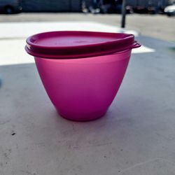 Tupperware Small Pink Storage Container w/Lid