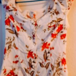 Ladies Sleeveless Small Sweet Wanderer Floral Ruffle Blouse