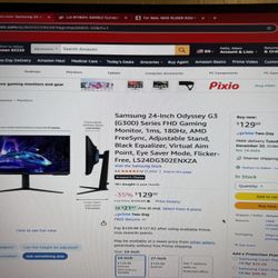 Samsung 24’ G3 180 Hz Black Equalizer, Virtual Aim Eye Saver Flicker Free