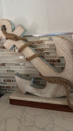 Nautical Wooden Anchor Tabletop Decor