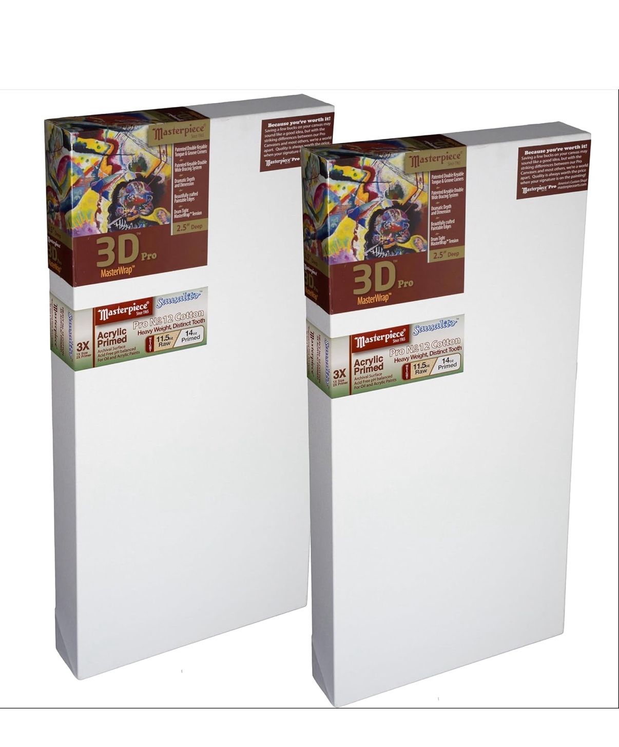 MASTERPIECE Z2DS-4669 3D Pro 2.5" Deep Sausalito Heavy Weight and Texture 14 oz Cotton Stretched Canvas 46" x 69