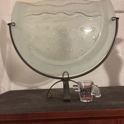 Moving Sale! Lot Of Home Decor Half Moon, Vase, Candleholders, Hammered Tin Decor, And Tall, Metal Faux Flower Holders