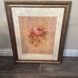 26x32 Floral Framed Print In Gold Frame