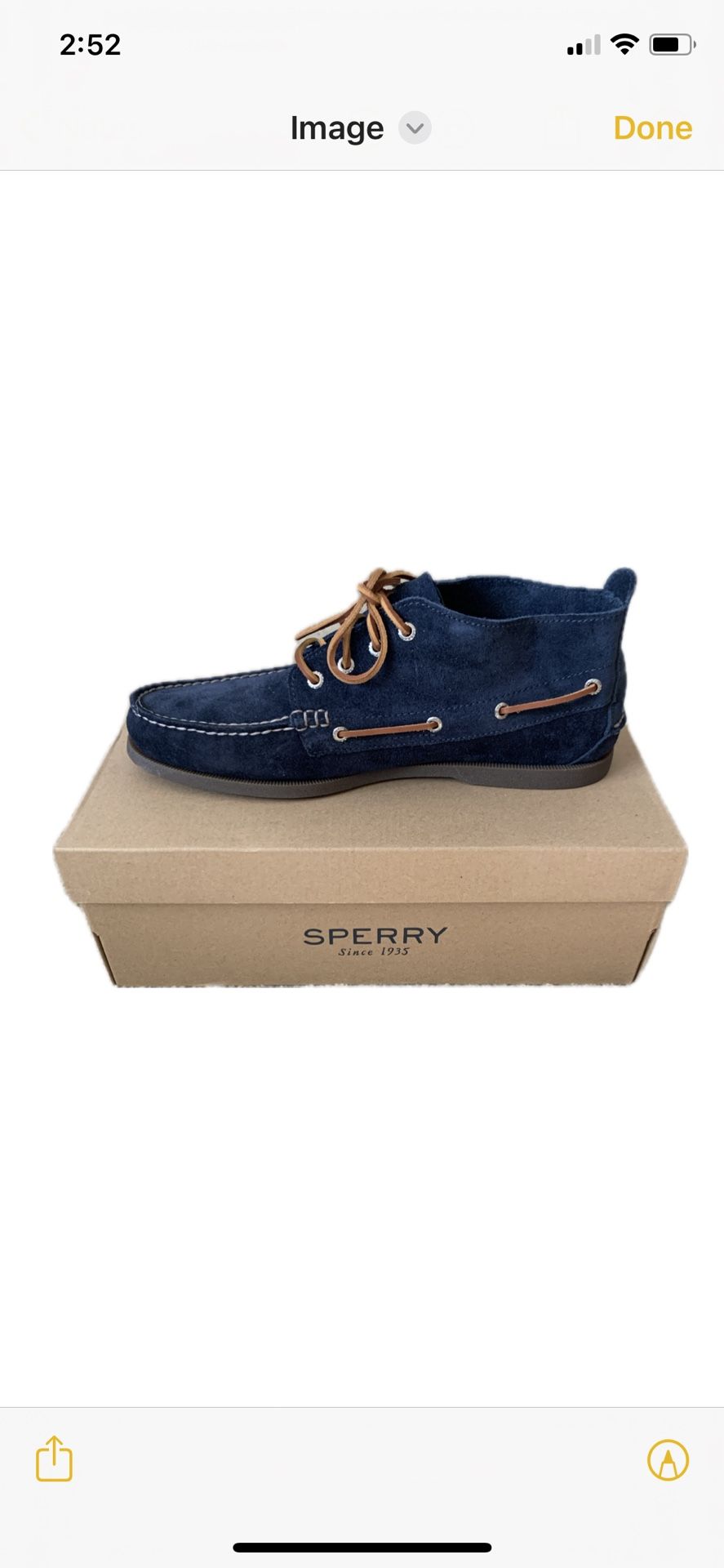 Authentic Sperry Men’s Navy Suede Original Chukka Boat Shoe Size 12