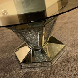 ✨ Luxury Mirrored Crystal 4-Piece Living Room Set – Coffee, End & Console Tables -MUST GO ASAP‼️