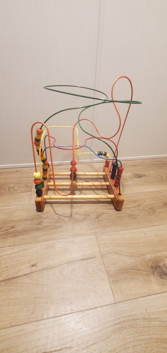 Vintage Anatex Rollercoaster Bead Maze Activity Toy For Children