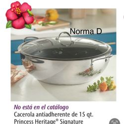 Cacerola De 15 Qts Con Antiadhente Nueva En Su Caja 🌺 Princess House 🌺