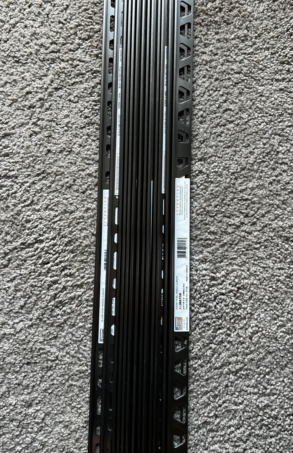 Schluter For Tile. Long 8 Ft. Brush Nickel 5/16 (6 Sticks) And Satin 5/16 ( 11 Sticks ). Each $10