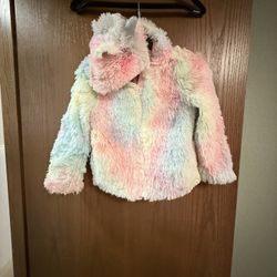 Cute Fuzzy Girls Size 5/6 Unicorn Coat