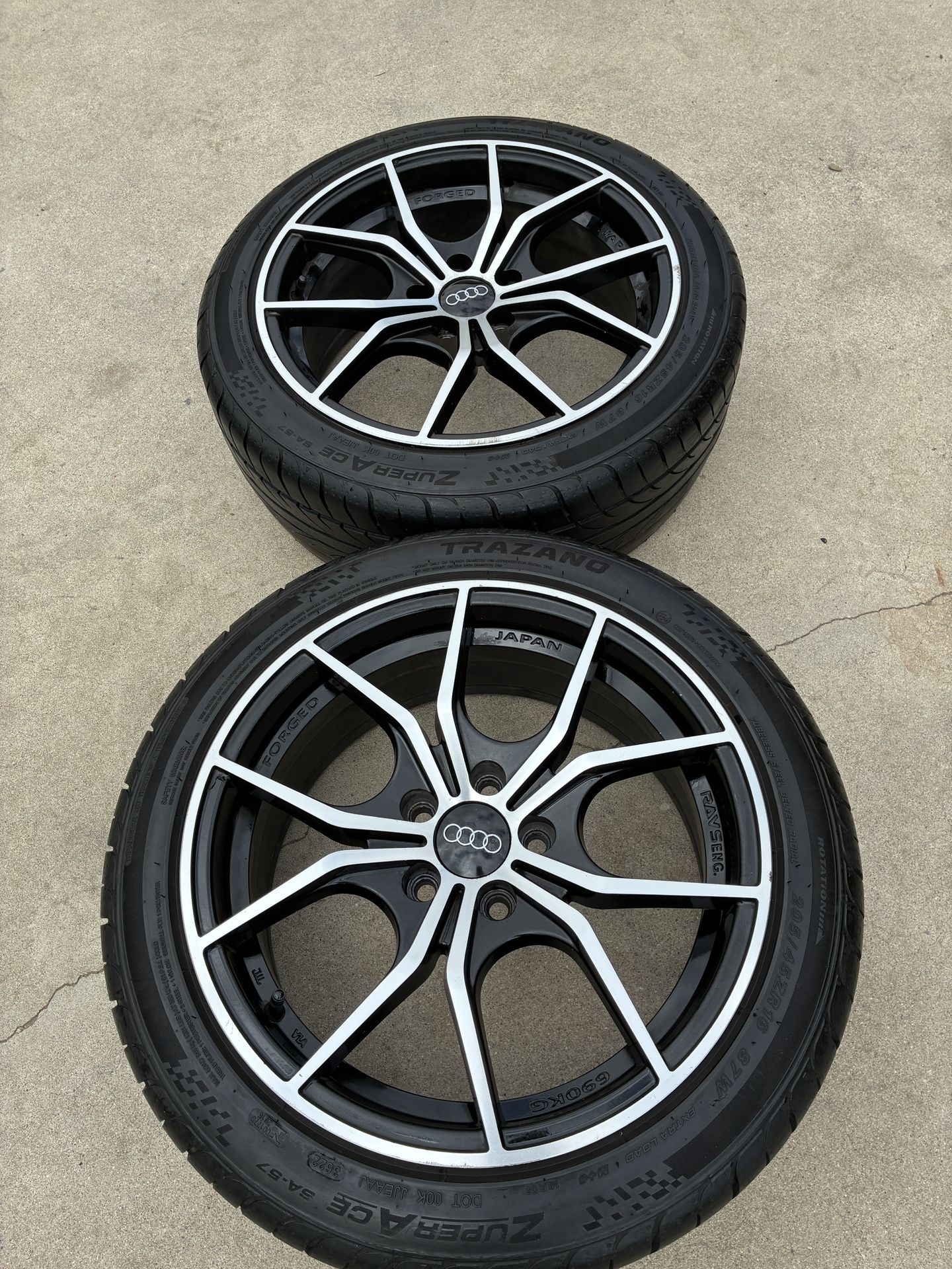 rims JAPAN FORGED black Silver AUDI Wheels Rines 5x100 ❌only Pair JUST 2❌$299 For Both