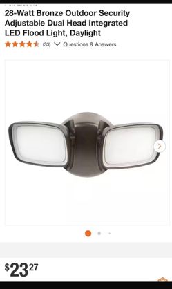 28-Watt Bronze Outdoor Security Adjustable Dual Head Integrated LED Flood Light, Daylight