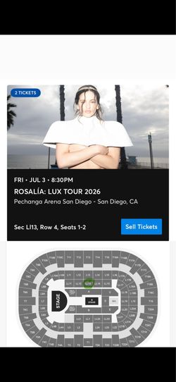ROSALIA - CONCERT TICKETS - VIP