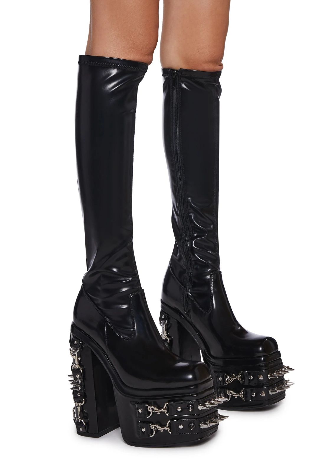 Total Bondage Stretch Spiked Platform Boots (dolls Kill)