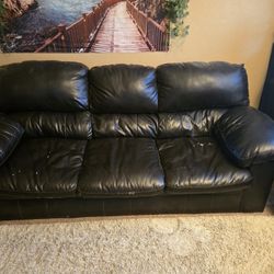 (P)leather Black Couch